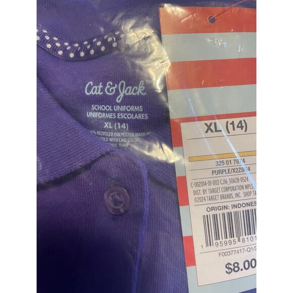 Cat & Jack Bundle Childs School Uniform Size XL (14) Bundle of 6 Purple Polos - Picture 2 of 3